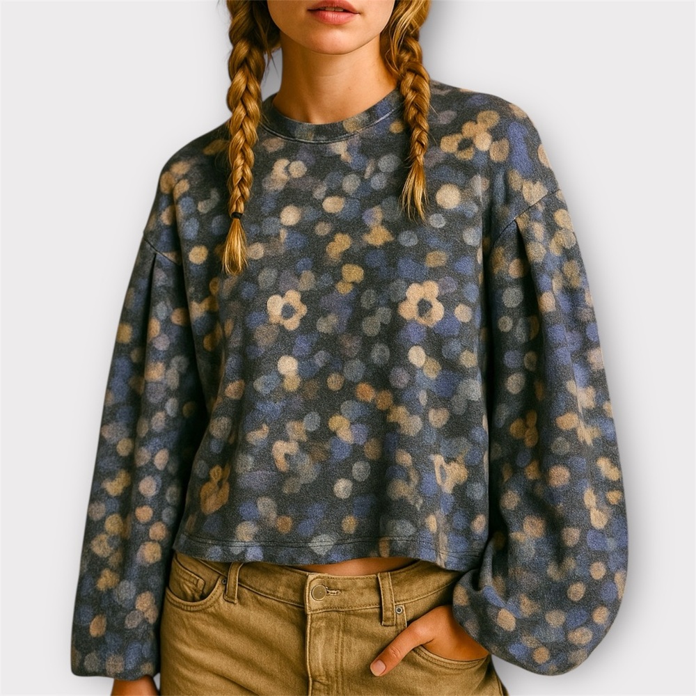 Mango Floral Dots Pattern Sweater